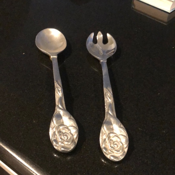 Original Carol Boyes South Africa 🇿🇦 pewter salad servers - Picture 1 of 4